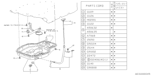 1992 Subaru SVX Oil Pan Diagram