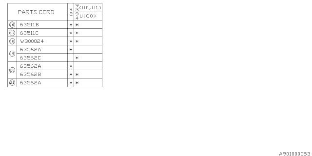 1993 Subaru SVX Weather Strip Diagram 2