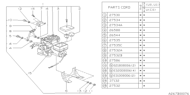 1993 Subaru SVX Antilock Brake System Diagram 1