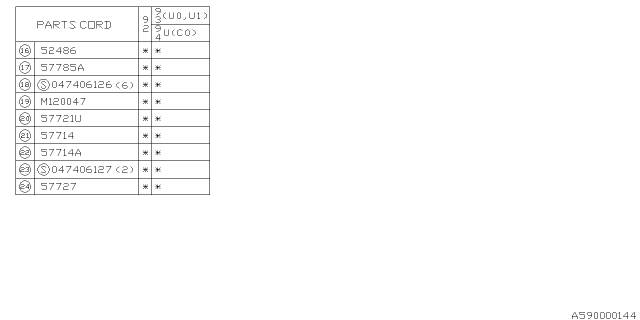 1992 Subaru SVX Front Bumper Diagram 2