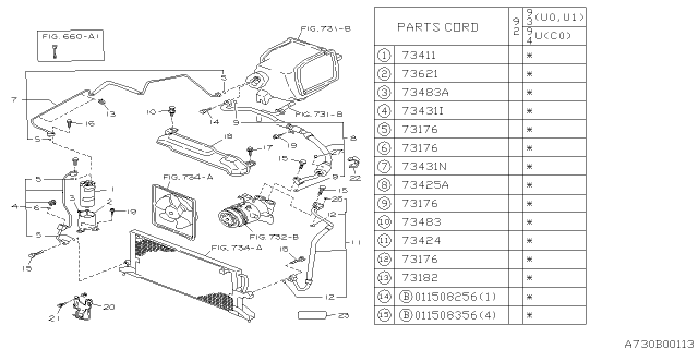 1993 Subaru SVX Air Conditioner System Diagram 1