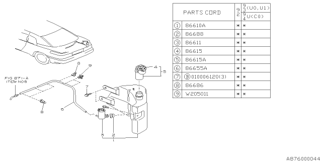 1992 Subaru SVX Rear Washer Diagram