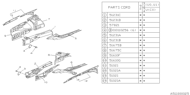 1992 Subaru SVX Wheel Apron Diagram