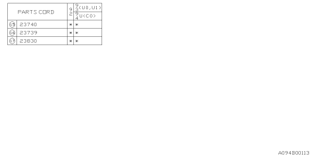 1992 Subaru SVX Brush Diagram for 23739KA000