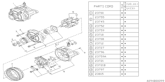 1993 Subaru SVX Alternator Diagram 1