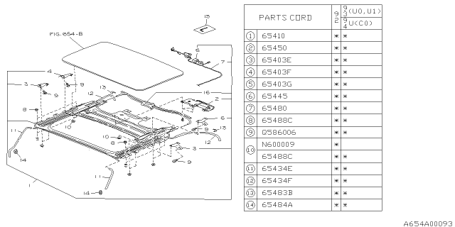 1992 Subaru SVX Drain Tube Assembly Front Diagram for 65468PA000