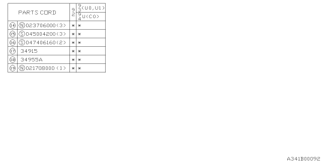 1992 Subaru SVX Steering Column Diagram 2