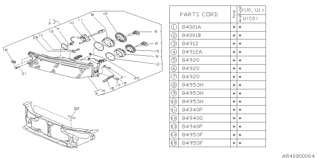 1993 Subaru SVX Head Lamp Diagram 1