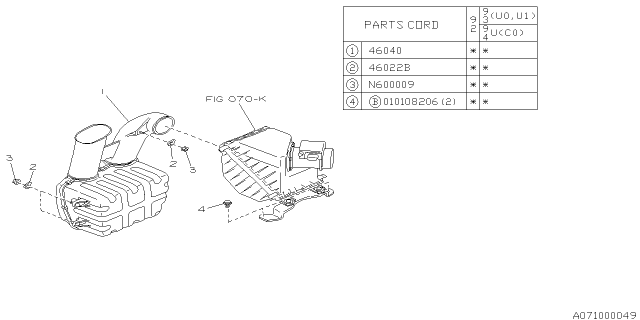 1992 Subaru SVX Air Intake Diagram