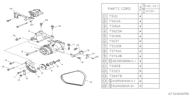 1992 Subaru SVX Compressor Diagram 1