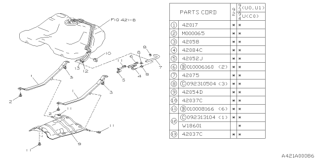 1993 Subaru SVX Fuel Tank Diagram 1