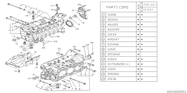 1993 Subaru SVX Cylinder Block Diagram 1
