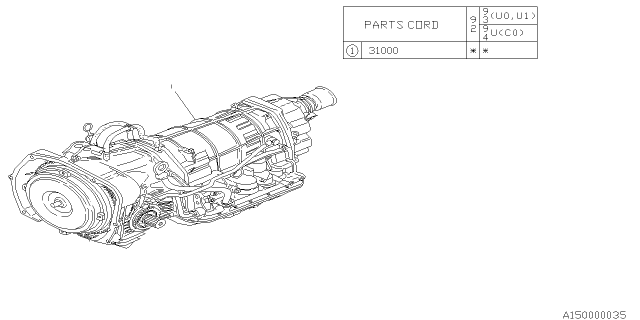 1992 Subaru SVX Automatic Transmission Assembly Diagram