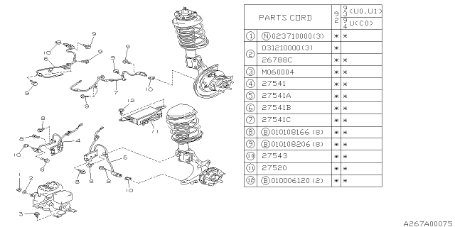 1993 Subaru SVX Washer Diagram for 26734PA000