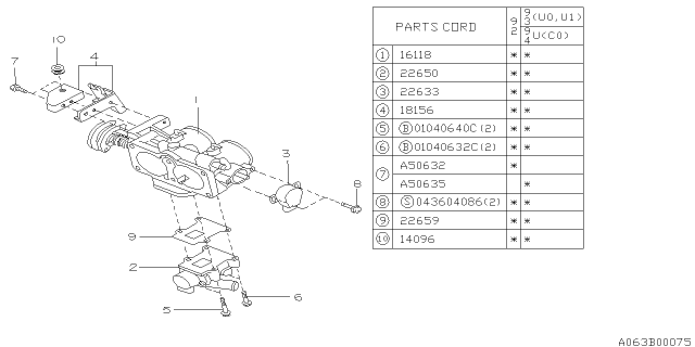 1992 Subaru SVX Throttle Chamber Diagram 1