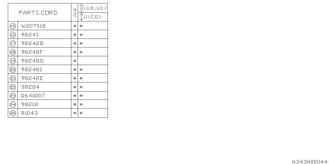 1992 Subaru SVX Clip Diagram for 98248PA030