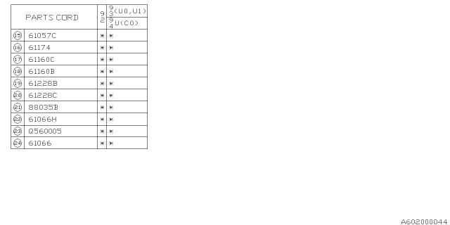 1992 Subaru SVX Front Door Outer Left Handle Assembly Diagram for 62150PA010RF