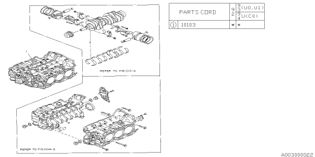 1993 Subaru SVX Short Block Engine Diagram