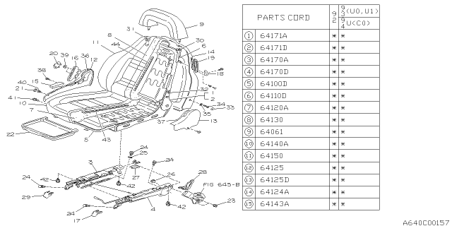 1993 Subaru SVX Front Seat Cushion Cover Assembly, Right Diagram for 64250PA000MD