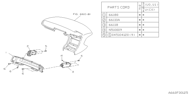 1993 Subaru SVX Instrument Panel Diagram 10