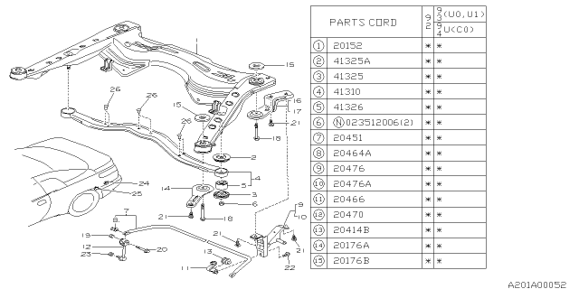 1992 Subaru SVX Rear Suspension Diagram 3