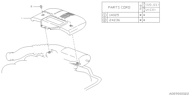 1992 Subaru SVX Cover Collector Diagram for 14025AA070