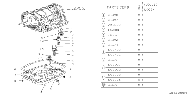 1992 Subaru SVX Automatic Transmission Case Diagram 1