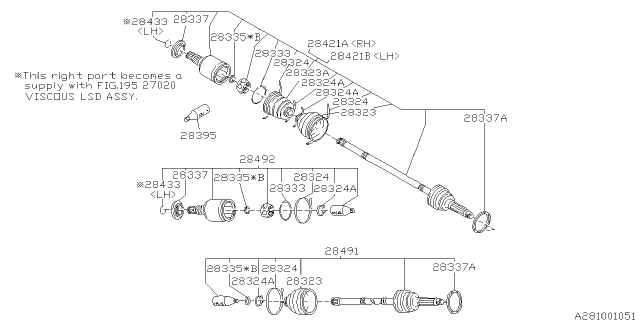 1994 Subaru SVX Rear Axle Diagram 2