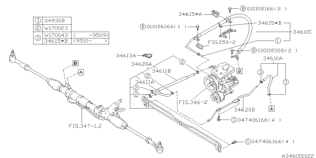 1994 Subaru SVX Clamp Diagram for 34613PA040