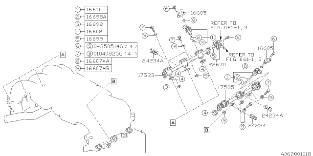 1995 Subaru SVX Fuel INJECTOR INSULATOR Diagram for 16607AA040