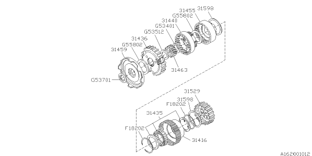 1996 Subaru SVX Carrier Assembly Planetary NO2 Diagram for 31440AA071