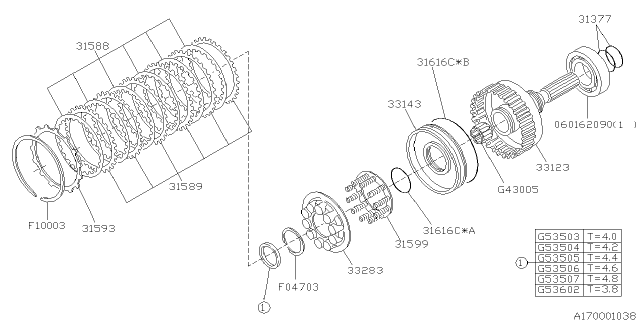 1994 Subaru SVX Automatic Transmission Transfer & Extension Diagram 2