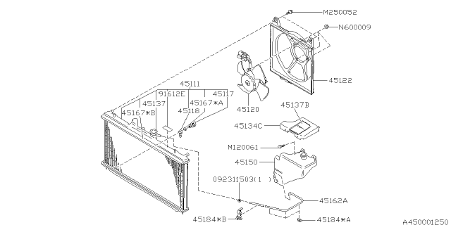 1996 Subaru SVX Radiator Cap Diagram for 45113GA021