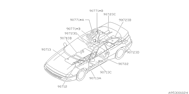 1994 Subaru SVX SILENCER Diagram for 90711PA110