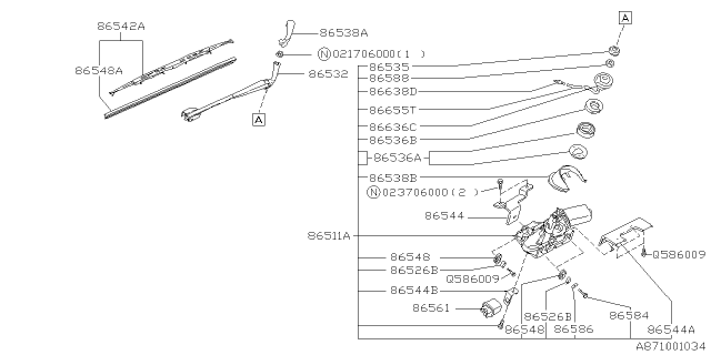 1996 Subaru SVX Special Nut Diagram for 86539GA010