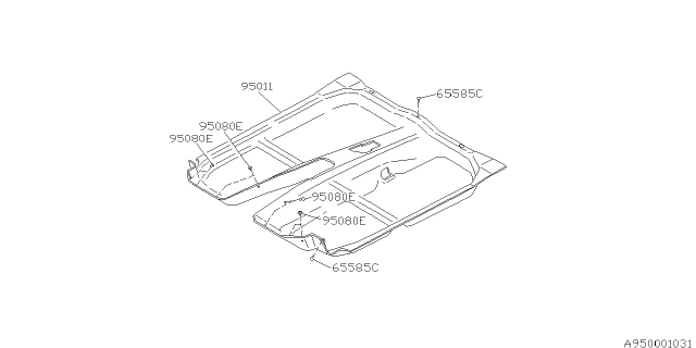 1994 Subaru SVX Mat Floor Diagram for 95010PA021MD