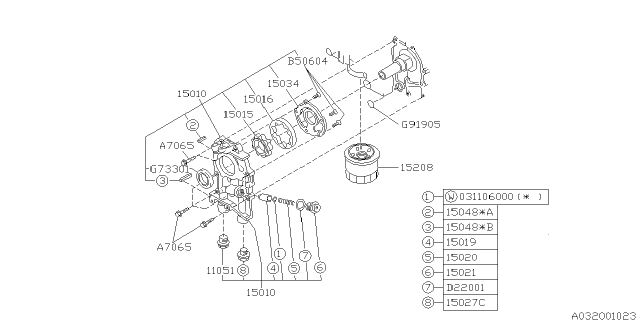 1997 Subaru SVX Oil Pump & Filter Diagram