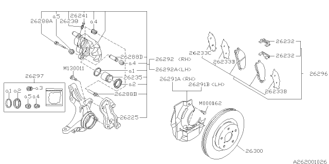 1994 Subaru SVX Support Diagram for 26226PA010