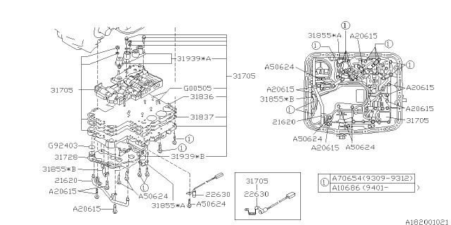 1994 Subaru SVX Pipe Complete Oil Clear Outlet Diagram for 21620AA013