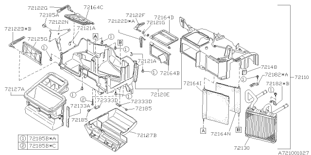 1994 Subaru SVX Lever DEFROSTER Diagram for 72044AA170