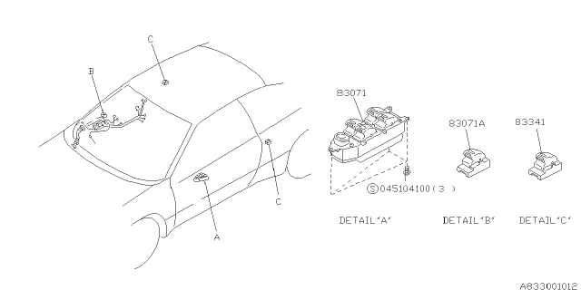 1995 Subaru SVX Switch - Power Window Diagram