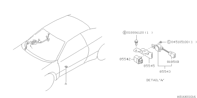 1994 Subaru SVX Power Window Equipment Diagram