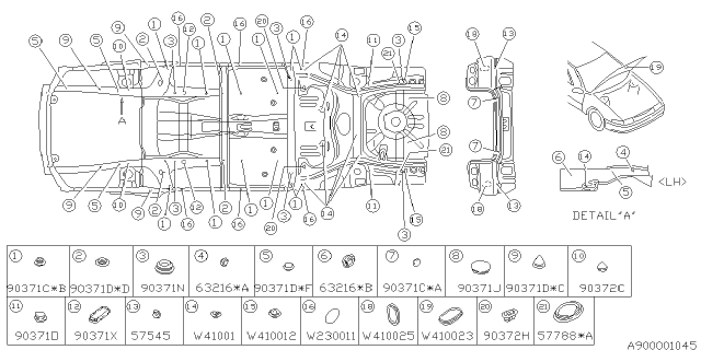1997 Subaru SVX Plug Diagram for 909410023