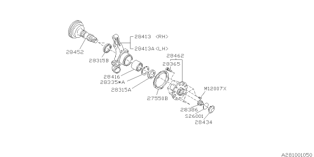 1994 Subaru SVX Rear Tone Wheel Diagram for 26750PA010