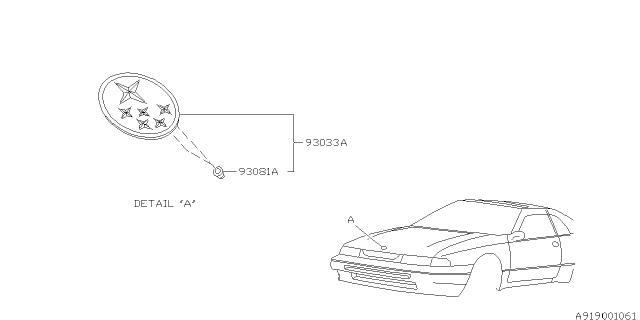 1995 Subaru SVX Letter Mark Diagram