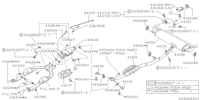 1994 Subaru SVX Catalytic Converter Diagram for 44207PA000