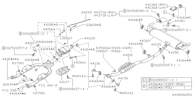 1996 Subaru SVX Front Catalytic Converter Diagram for 44207PA050