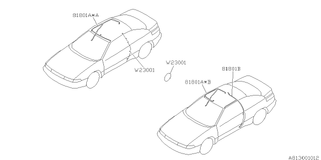 1997 Subaru SVX Cord - Roof Diagram