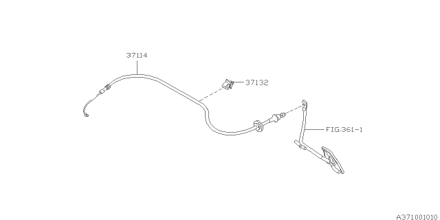1995 Subaru SVX Throttle Accelerator Cable Assembly Diagram for 37114PA020