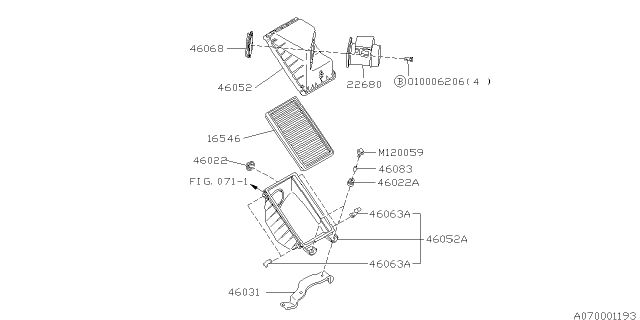 1995 Subaru SVX Air Cleaner & Element Diagram